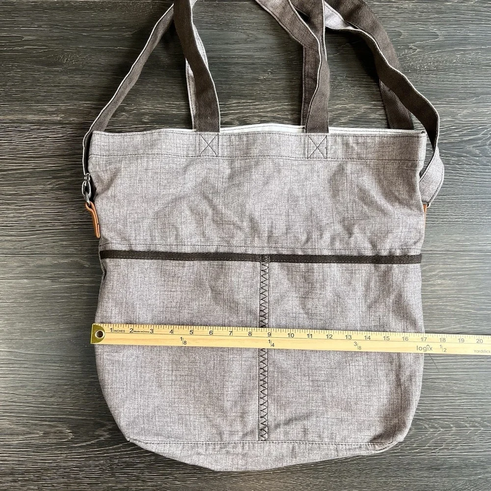 Thirty One Retro Metro Mocha Crosshatch‎ Crossbody Bag Tote NWOT Boho Academia